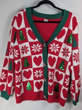 Holiday Time Christmas Cardigan Sweater – Women’s L (12-14)
